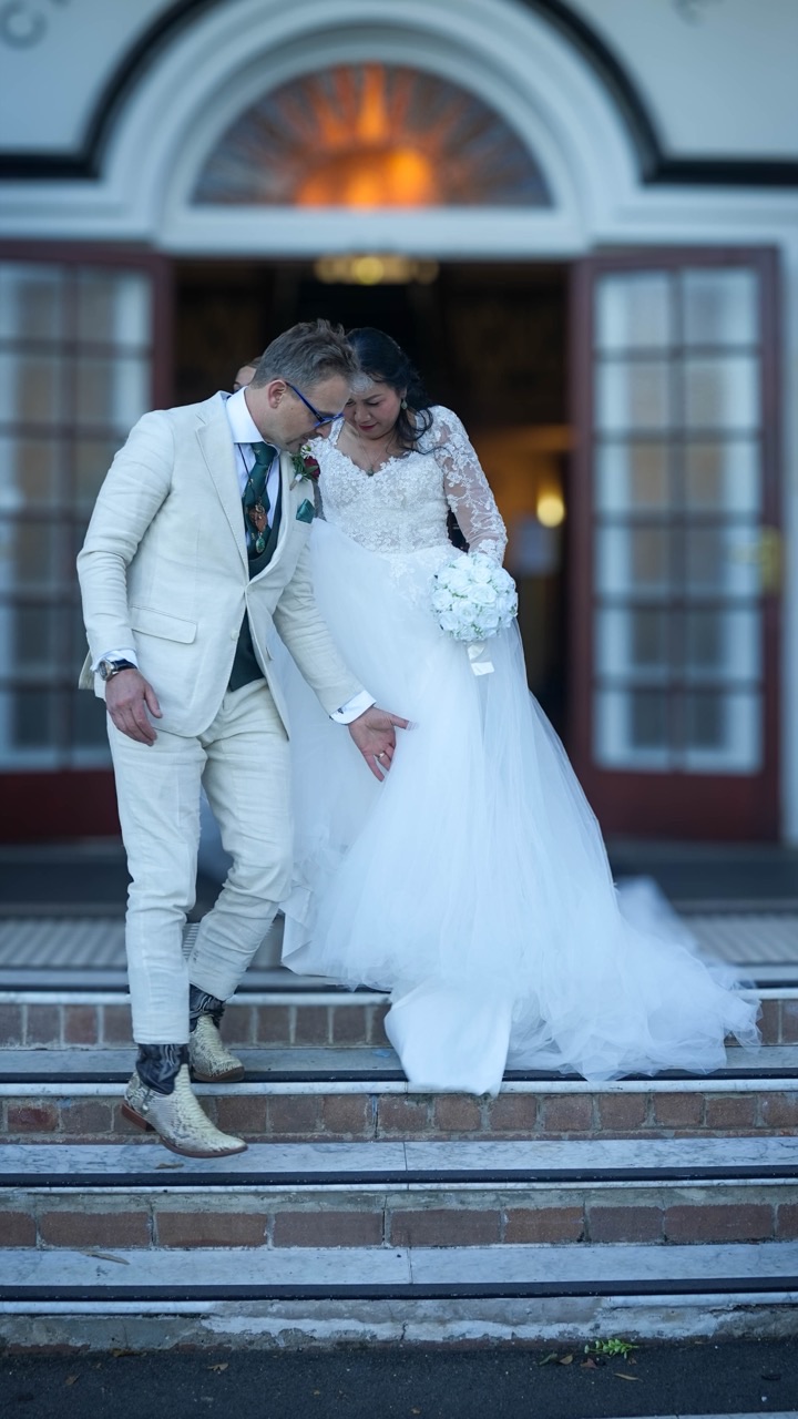 A couple at their wedding ceremony in the Hills District, Sydney — moments on video