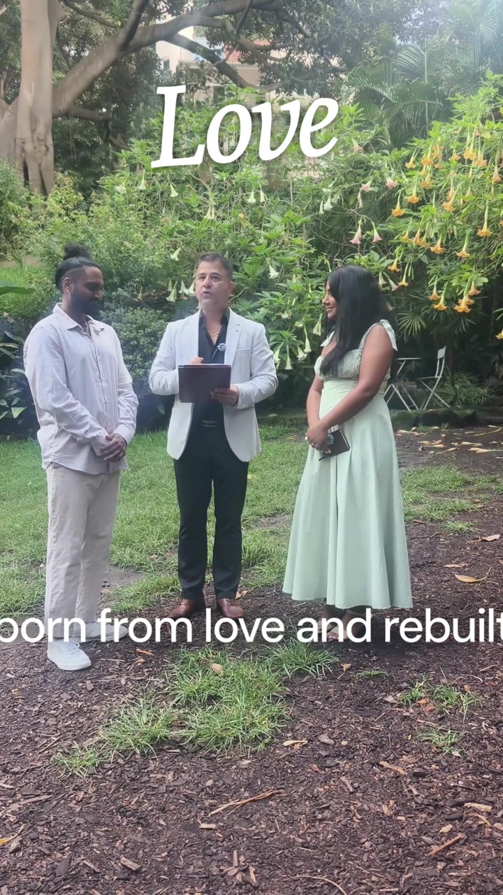 Karthik and Sivai at their wedding ceremony in Wendy Whiteley's Secret Garden, Sydney — video