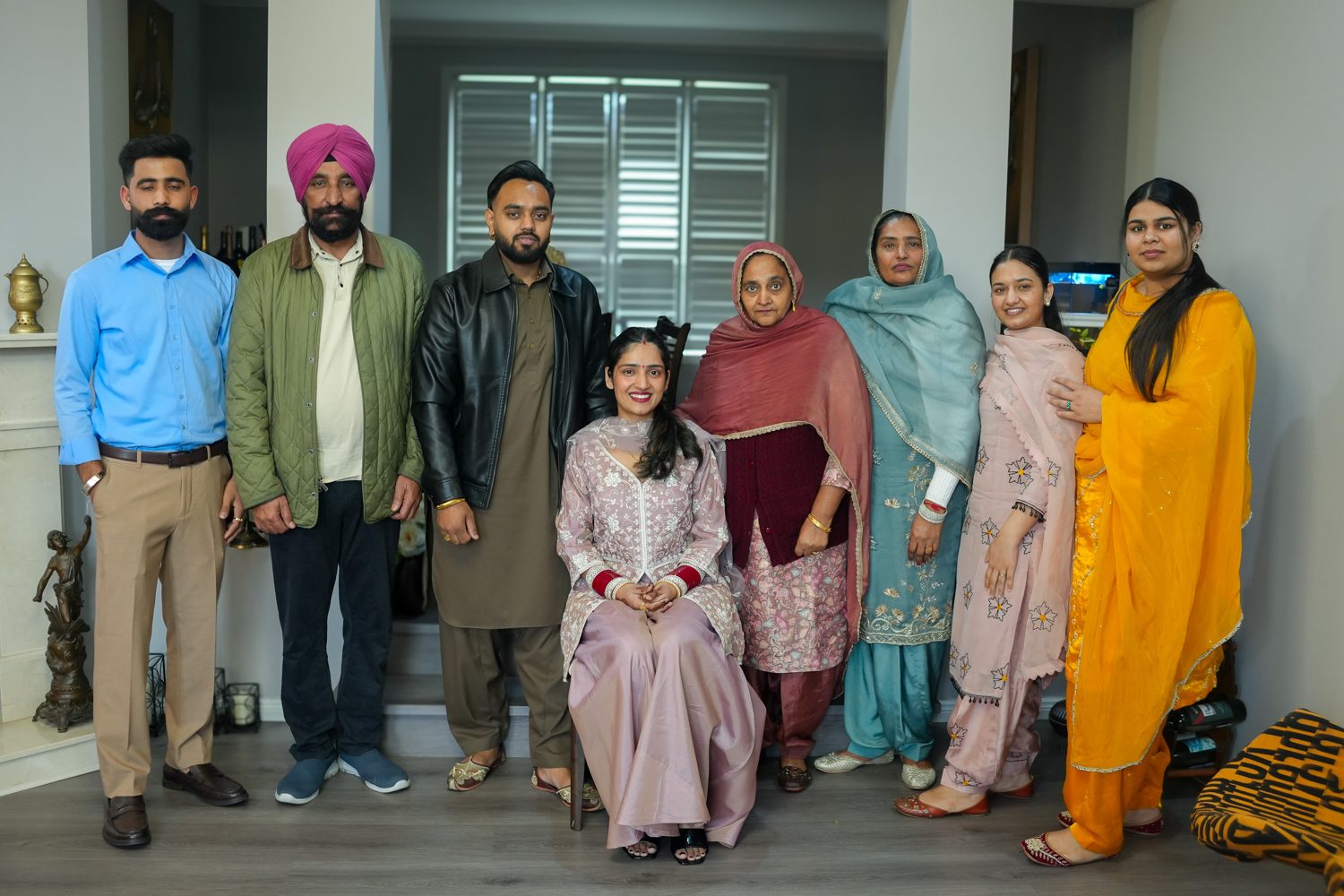 Punjabi-Sikh family gathered to celebrate Lakhwinder and Harpreet's marriage at a home ceremony in Bella Vista, Sydney